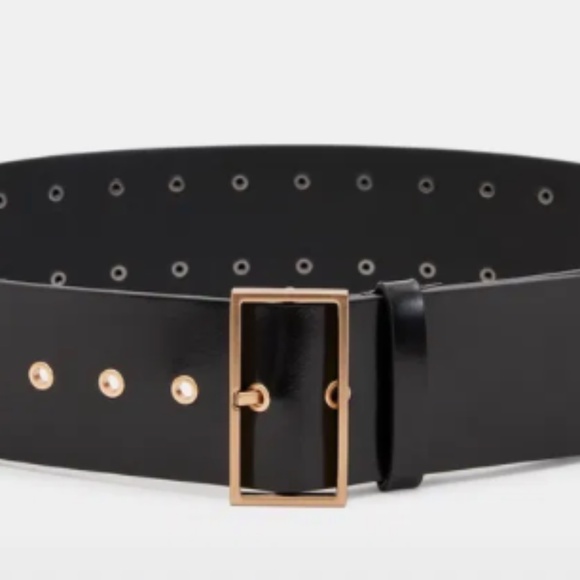 NWT Allsaints Maxie Studded Wide Leather Belt in Black XXS main image 8